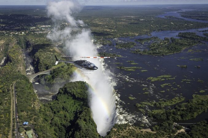 Helicopter Flight Over Victoria Falls