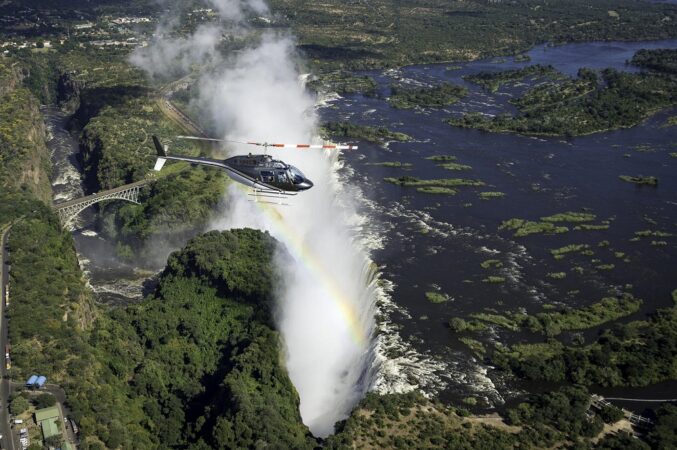 Helicopter Flight Over Victoria Falls